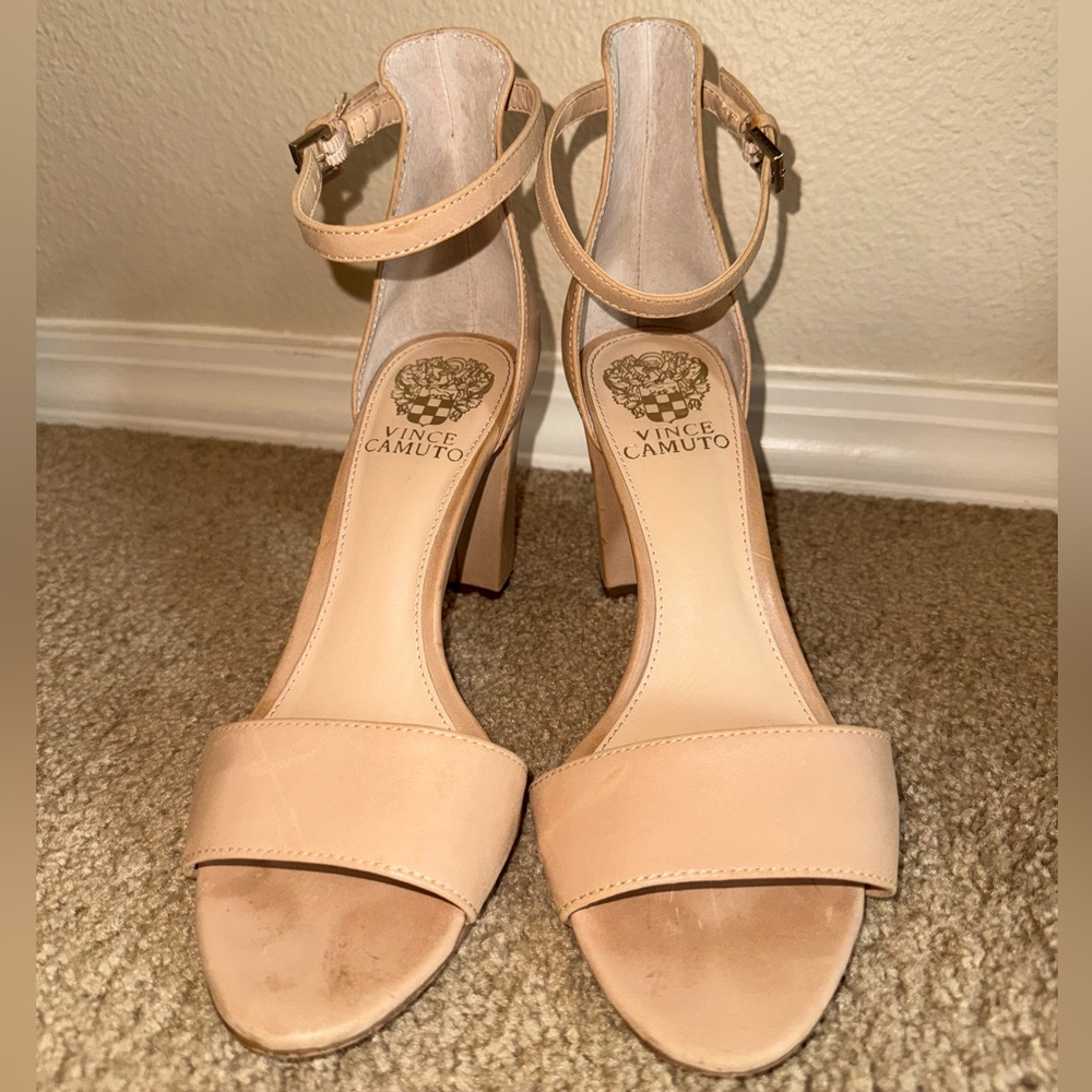 Vince Camuto Nude Leather Heels